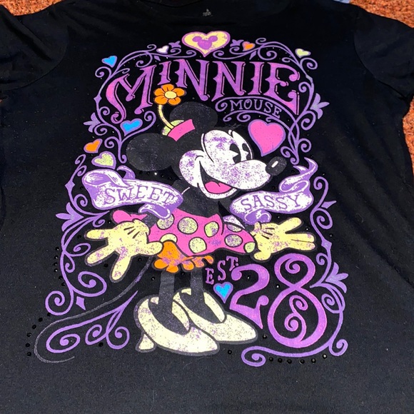 3/$30 Disney Minnie Mouse Rhinstone Top - Picture 3 of 7